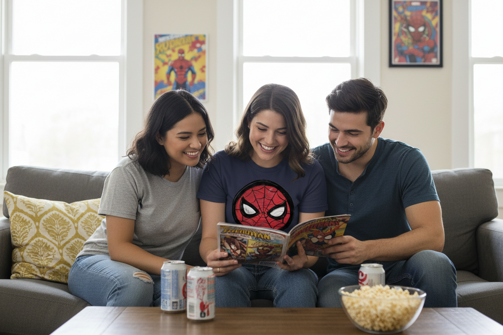 Women's Marvel SPIDEY SKETCH CIRCLE T-Shirt